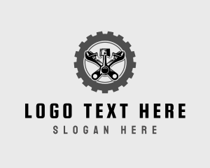 Wrench Piston Mechanic logo design
