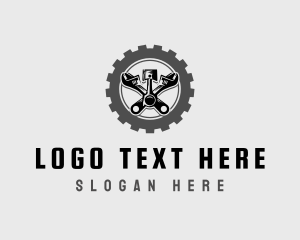 Wrench Piston Mechanic Logo