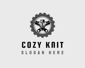 Wrench Piston Mechanic logo design