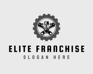 Wrench Piston Mechanic logo design