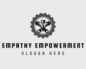 Wrench Piston Mechanic logo design