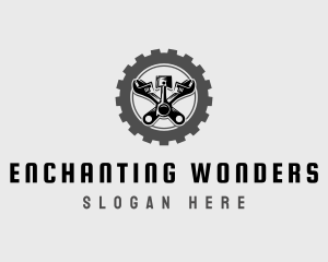 Wrench Piston Mechanic logo design