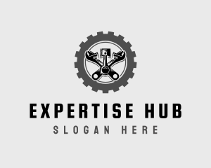 Wrench Piston Mechanic logo design