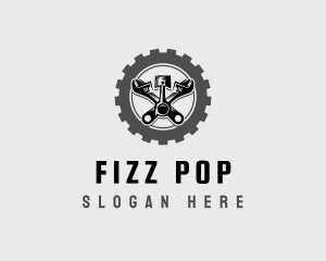 Wrench Piston Mechanic logo design