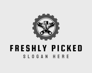 Wrench Piston Mechanic logo design