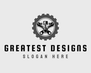 Wrench Piston Mechanic logo design