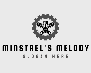 Wrench Piston Mechanic logo design