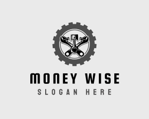 Wrench Piston Mechanic logo design