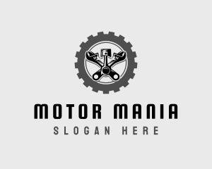 Wrench Piston Mechanic logo design