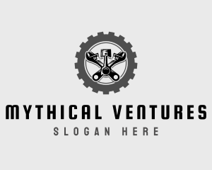 Wrench Piston Mechanic logo design