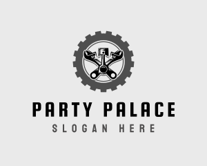 Wrench Piston Mechanic logo design