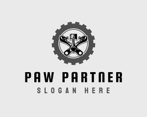 Wrench Piston Mechanic logo design