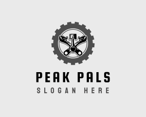 Wrench Piston Mechanic logo design