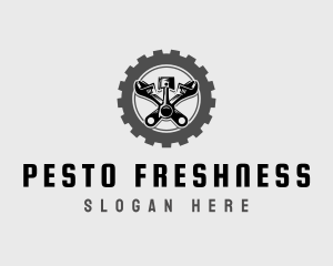 Wrench Piston Mechanic logo design