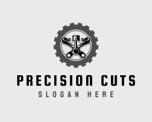 Wrench Piston Mechanic logo design