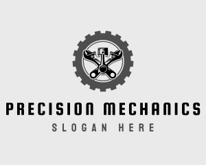 Wrench Piston Mechanic logo design