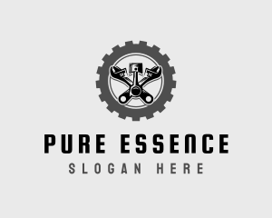 Wrench Piston Mechanic logo design