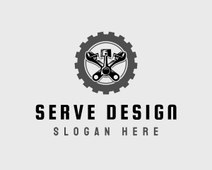 Wrench Piston Mechanic logo design