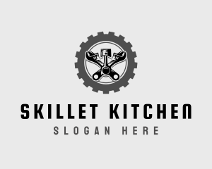 Wrench Piston Mechanic logo design