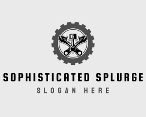 Wrench Piston Mechanic logo design