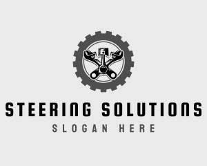 Wrench Piston Mechanic logo design