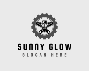 Wrench Piston Mechanic logo design