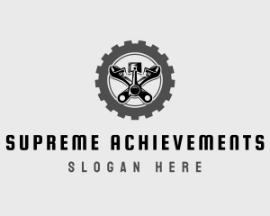 Wrench Piston Mechanic logo design