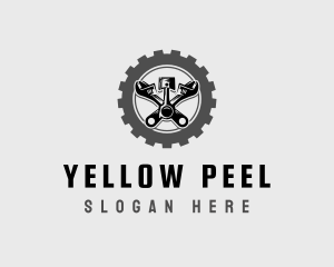 Wrench Piston Mechanic logo design