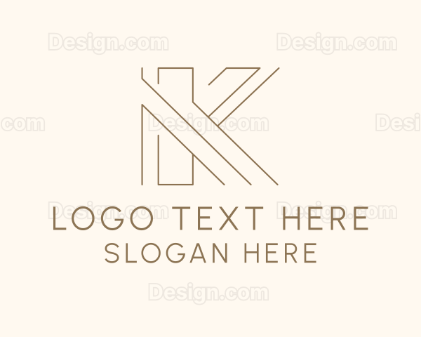 Geometric Business Letter K Logo