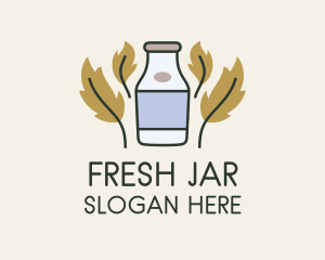 Leaf Kombucha Jar logo design