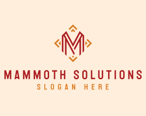 Diamond Geometric Letter M logo design