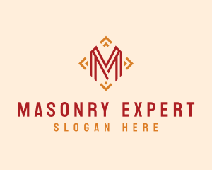 Diamond Geometric Letter M logo design