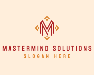 Diamond Geometric Letter M logo design