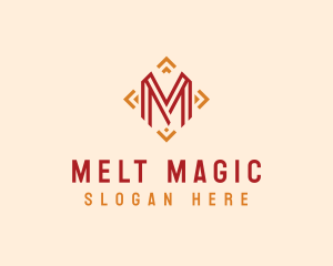 Diamond Geometric Letter M logo design