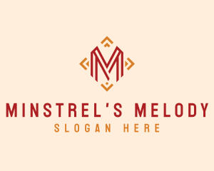 Diamond Geometric Letter M logo design