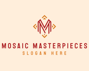 Diamond Geometric Letter M logo design