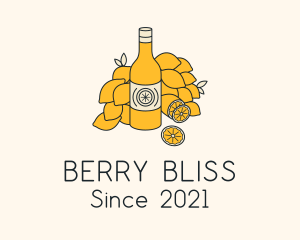 Lemon Kombucha Drink Bottle  logo design