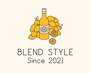 Lemon Kombucha Drink Bottle  logo design