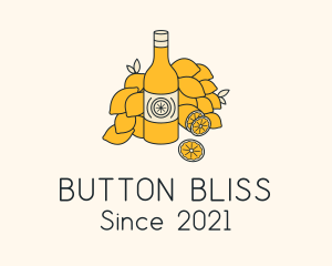 Lemon Kombucha Drink Bottle  logo design