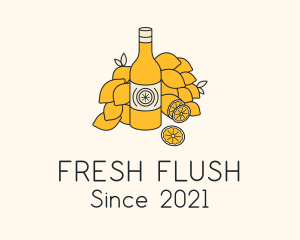 Lemon Kombucha Drink Bottle  logo design