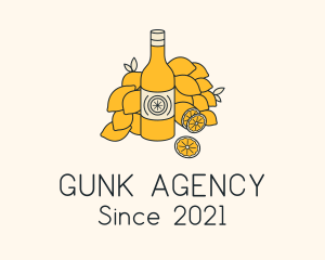 Lemon Kombucha Drink Bottle  logo design