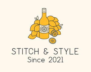 Lemon Kombucha Drink Bottle  logo design