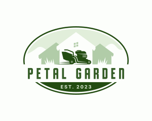 Lawn Mower Home Neighborhood logo design