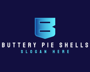 Shield Securityt Digital Letter B logo design