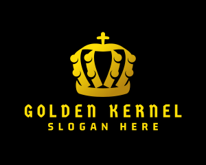 Golden Monarchy Crown logo design