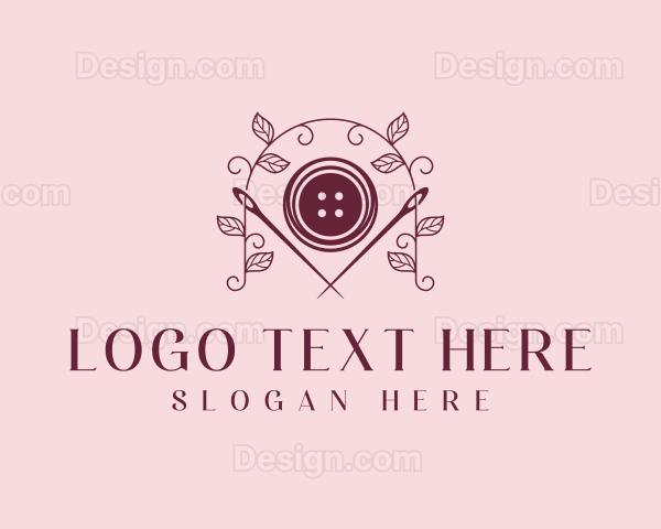 Button Needle Sewing Logo