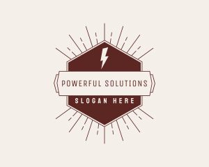 Retro Power Electricity logo design