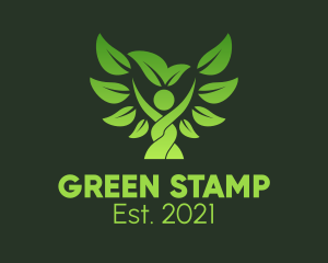 Organic Green Tree Wellness  logo design