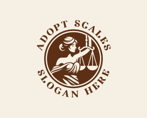 Woman Justice Scale logo design