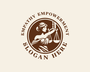 Woman Justice Scale logo design